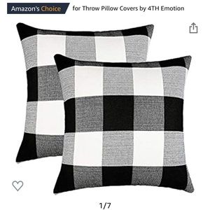 NWT Black & White Farmhouse Plaid Pillow Covers
